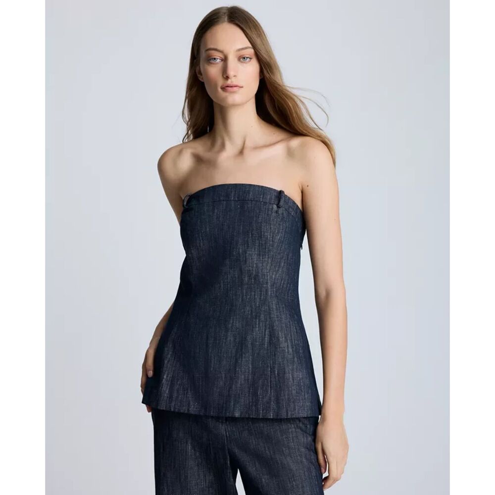 Kenneth Cole Charcoal Gray Strapless Corset Bustier Size XL NWT